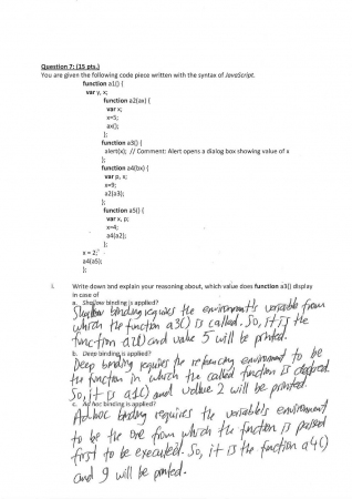 Programming Languages Second Midterm Exam Questions