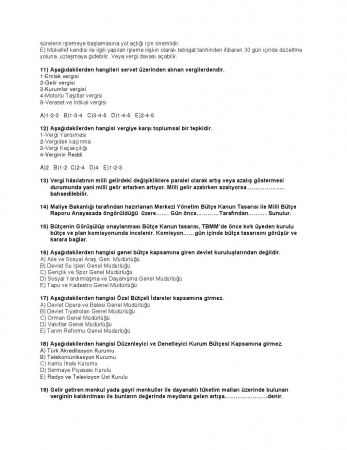 Kamu Maliyesi Dersi Final Çalışma Soruları