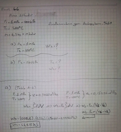 Termodinamik -1 (4.Ünite 6.Sorunun Çözümü)