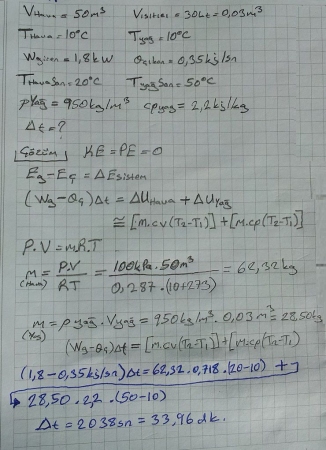 Termodinamik -1 (4.Ünite 40.Sorunun Çözümü)