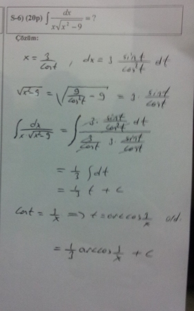 Matematik -1 Final Soruları - Teknoloji Fakültesi