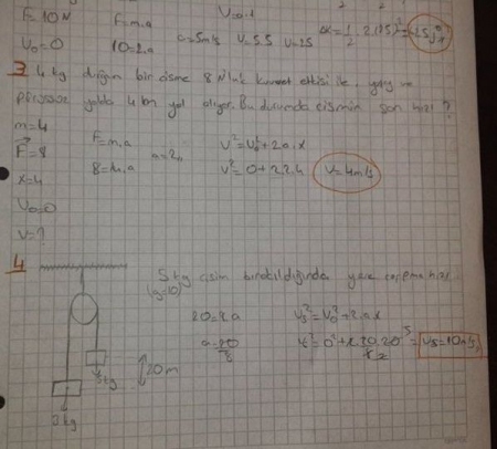 Fizik -1 Final Çalışma Soruları ve Çözümleri