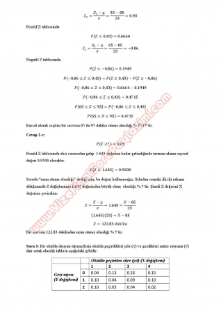 İstatistik Dersi Final Soruları ve Cevapları (C-Grubu)