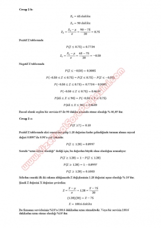 İstatistik Dersi Final Soruları ve Cevapları (A-Grubu)