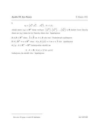 Analiz 3 Vize Soruları