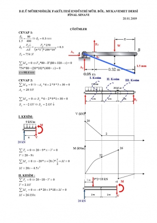 Mukavemet 1 Final Soru ve Cevapları