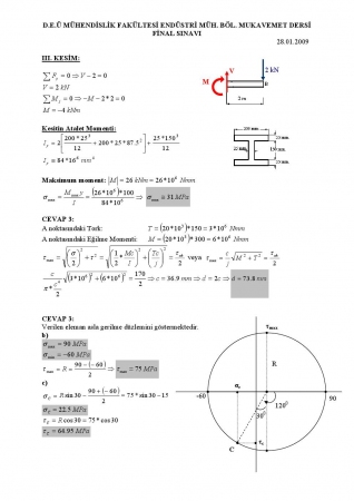 Mukavemet 1 Final Soru ve Cevapları