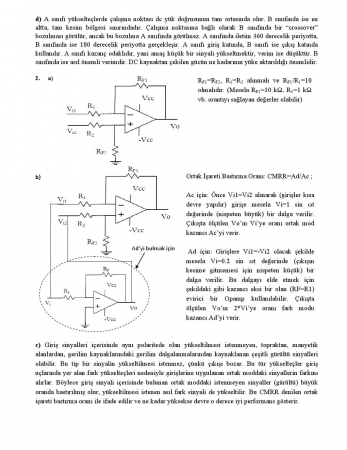 Elektronik Lab 2 Bütünleme Soru ve Cevapları 2014
