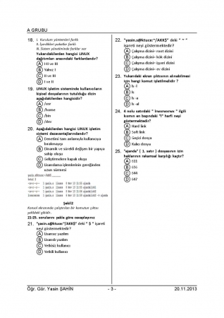 Açık Kaynak İletişim Sistemleri Vize Soruları 2013