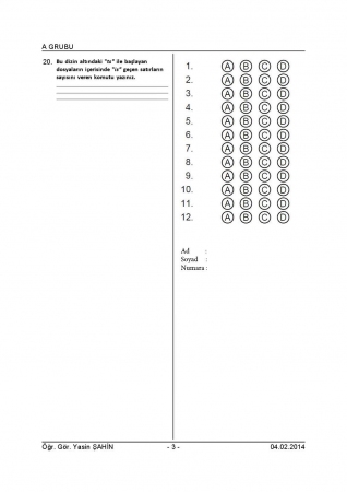 Açık Kaynak İletişim Sistemi Dersi Bütünleme Soruları