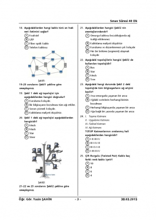 Ağ Temelleri Vize Soruları 2015