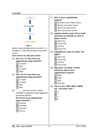 Bilgisayar Donanımı Dersi Vize Soruları 2013