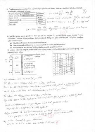 Zemin Mekaniği -1 Final Soruları ve Cevapları (A Grubu)