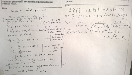 Diferansiyel Denklemler Bütünleme Soruları ve Cevapları- Müh. Fakültesi
