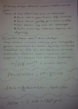 Endüstriyel Ölçme Tekniği Final Çalışma Soruları ve Cevapları