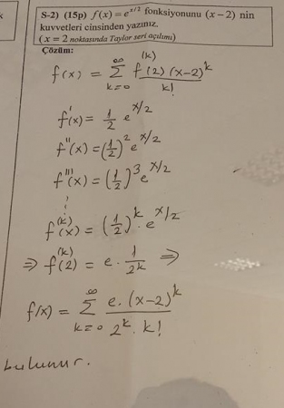 Matematik -2 Vize Soruları ve Çözümleri - 2015