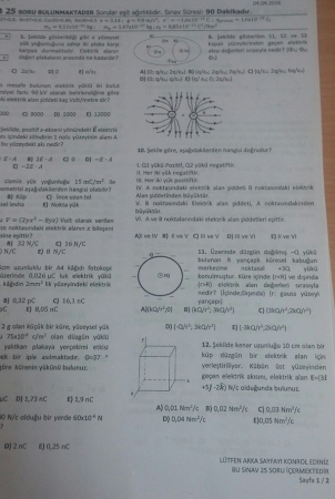 Fizik -2 Vize Soruları - 2016