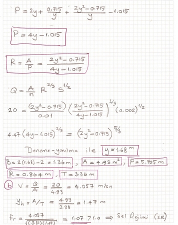 Hidrolik Dersi Final Soruları ve Çözümleri