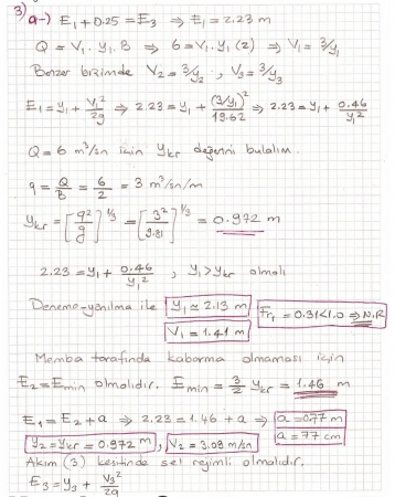 Hidrolik Dersi Final Soruları ve Çözümleri