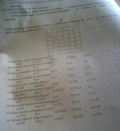 İstatistik Dersi Vize Soruları - Test