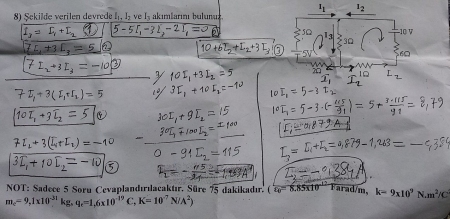 Fizik -2 Final Soruları ve Cevapları - 2015