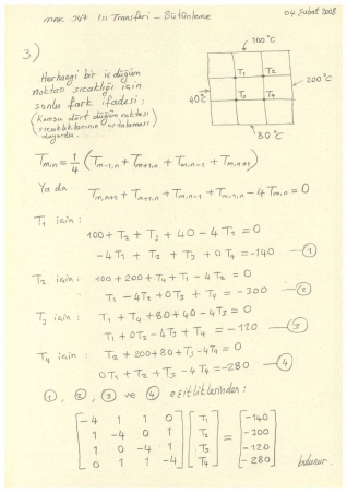 Isı Transferi Dersi Bütünleme Soruları ve Cevapları