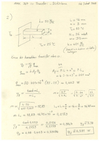 Isı Transferi Dersi Bütünleme Soruları ve Cevapları