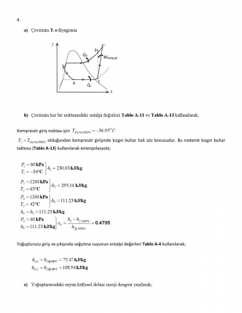 Termodinamik -2 Final Soruları ve Çözümleri - 2015