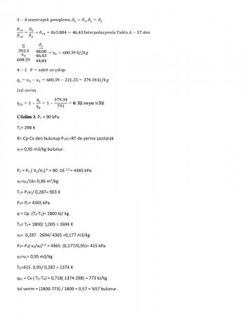 Termodinamik -2 Vize Soruları ve Çözümleri - 2015