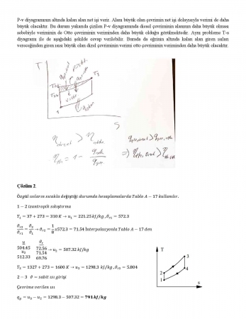 Termodinamik -2 Vize Soruları ve Çözümleri - 2015