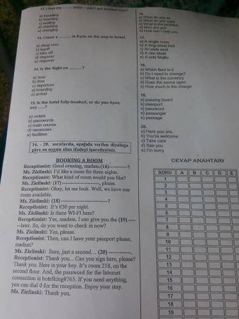 İngilizce -2 Final Soruları ve Cevapları