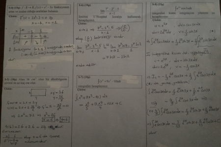 Matematik -1 Vize Soruları Ve Cevapları (Tek. Fakültesi-Yaz Okulu 2016)