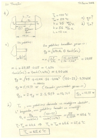 Isı Transferi Vize Soruları ve Cevapları 2008