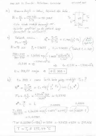 Isı Transferi Bütünleme Soruları ve Cevapları 2010