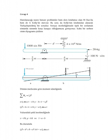 Mekanik Titreşimler Vize Soruları ve Cevapları