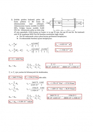 Mukavemet -2 Vize Soruları ve Cevapları