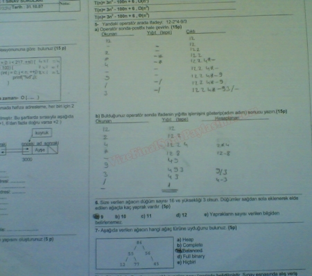 Veri Yapıları Dersi Vize Soruları