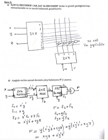 Sayısal Devreler ve Mantıksal Tasarım Vize Soru ve Cevapları