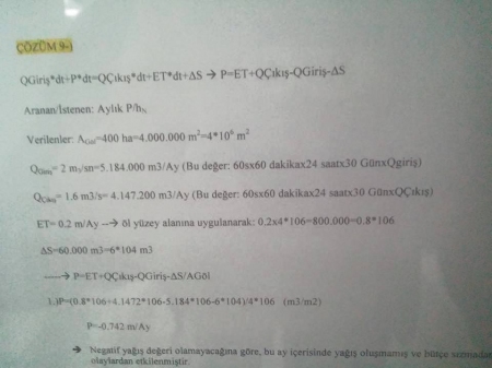 Hidroloji Dersi Vize Soruları ve Cevapları