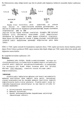 İmal Usulleri Vize Soruları Ve Cevapları