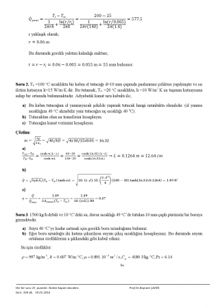Isı Transferi -1 Final Soruları Ve Cevapları