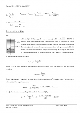 Isı Transferi -1 Vize Soruları Ve Cevapları