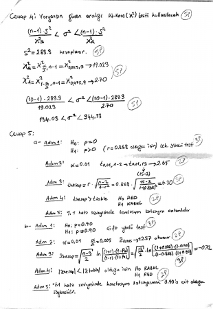 Olasılık ve İstatistik Final Soruları Ve Cevapları