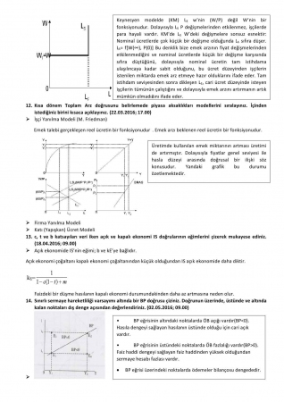 Makro İktisat -2 Kısa Soruları ve Cevapları