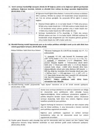 Makro İktisat -2 Kısa Soruları ve Cevapları