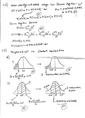 Mühendislikte İstatistiksel Yöntemler Vize Soruları ve Cevapları