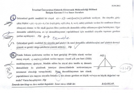 İletişim Kuramı 1 Vize Soruları 2013