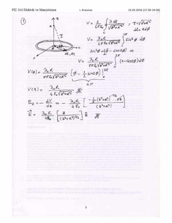 Elektrik Ve Manyetizma Vize Soruları Ve Cevapları -2016