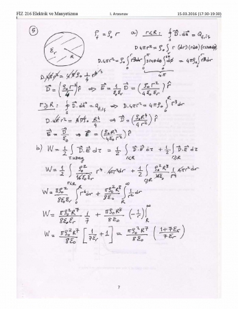 Elektrik Ve Manyetizma Vize Soruları Ve Cevapları -2016