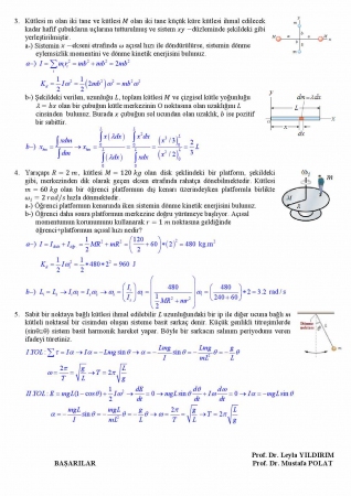 Fizik -1 Final Soruları ve Cevapları